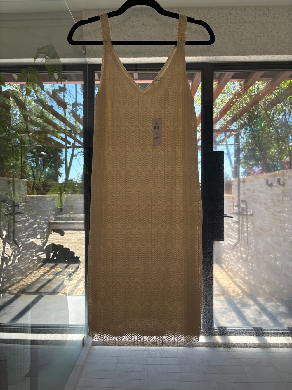 Anthropologie Cream Knit Midi Slip Dress